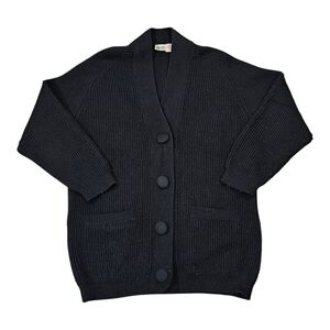 Great Lakes Country Cozy Black Knit Cardigan,Size Small